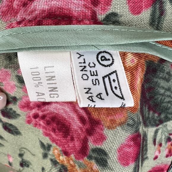 Vintage JOSEPH HO 100% Wool Pink Orange Floral Button-Up Tailored Dolman Top 8 - Picture 6 of 7